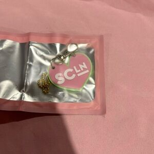 Stoney Clover Lane SCL Heart SCL bag charm pink green